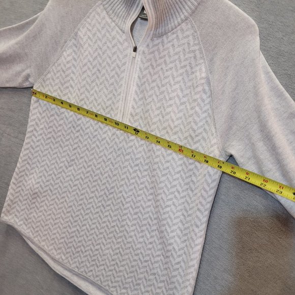 COPY - Eddie Bauer Top Women Large Sweater Quarter Zip Long Sleeve Grey - Picture 6 of 11